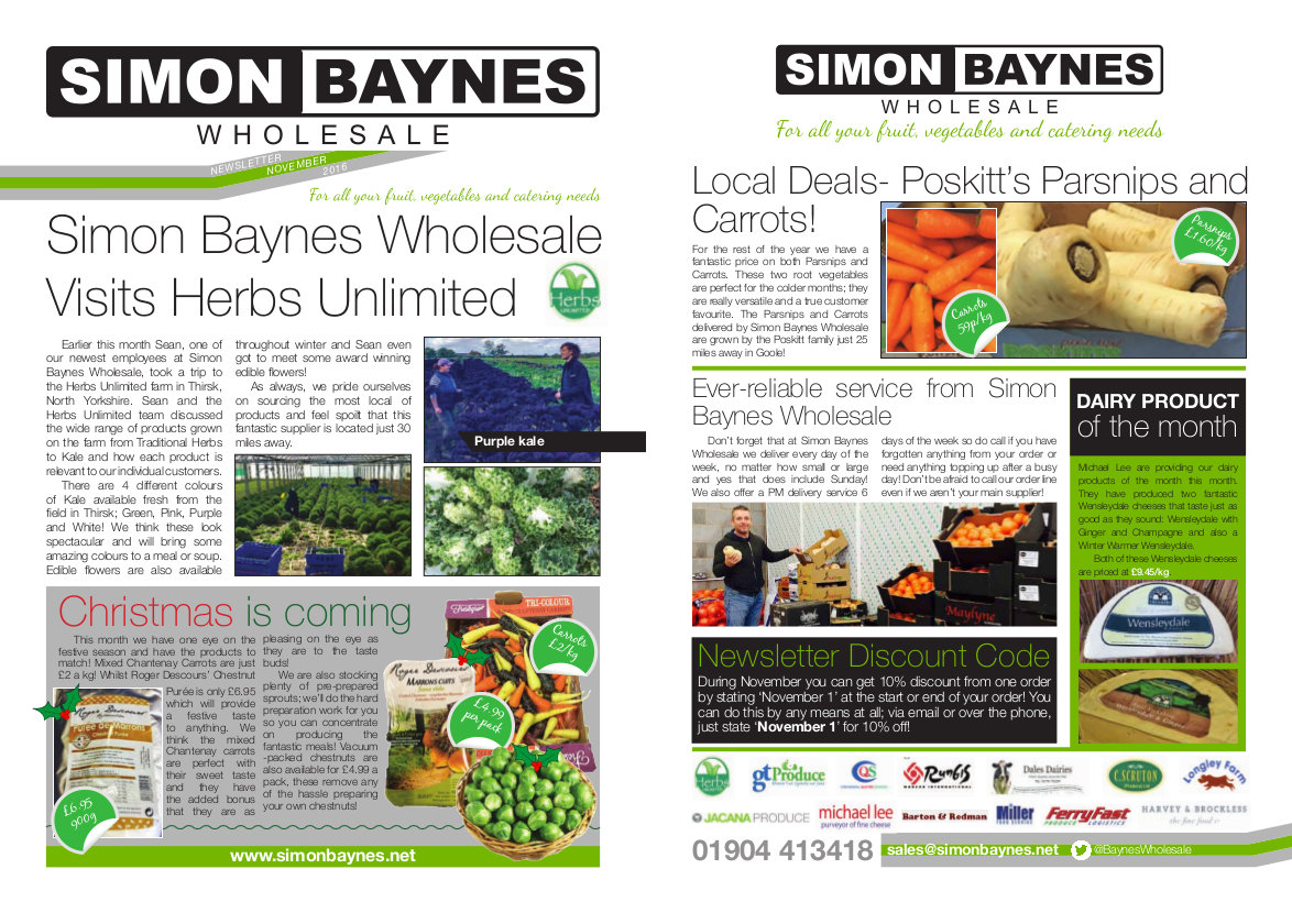 Simon Baynes November 2016 Newsletter